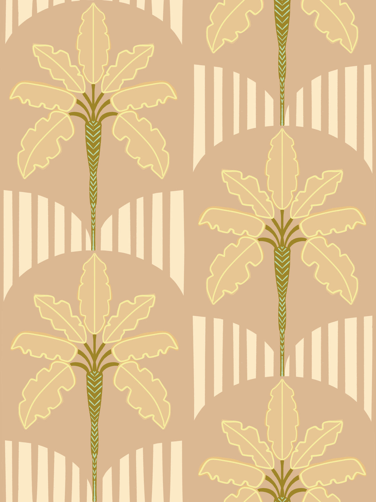 Retro Oasis Palms Wallpaper⁠ in your room