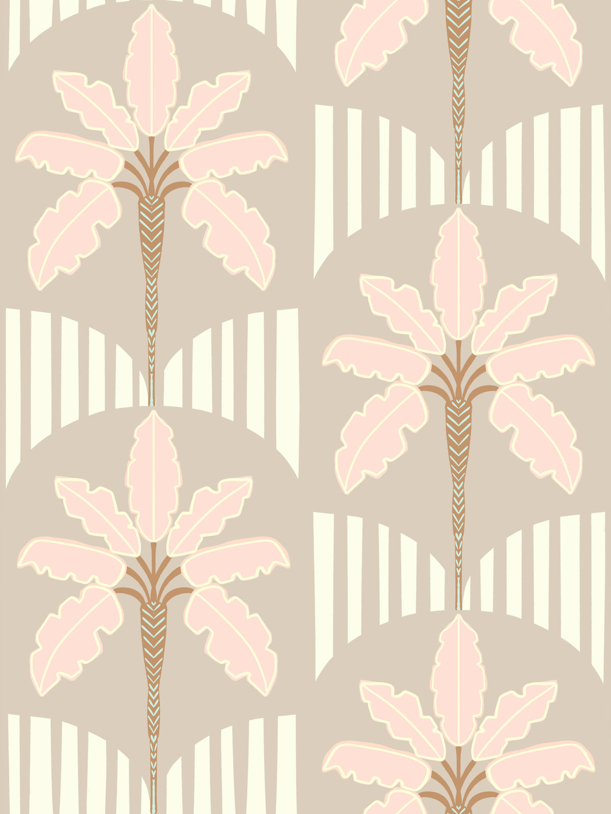 Blush Fronds & Stripes Wallpaper⁠ in your room