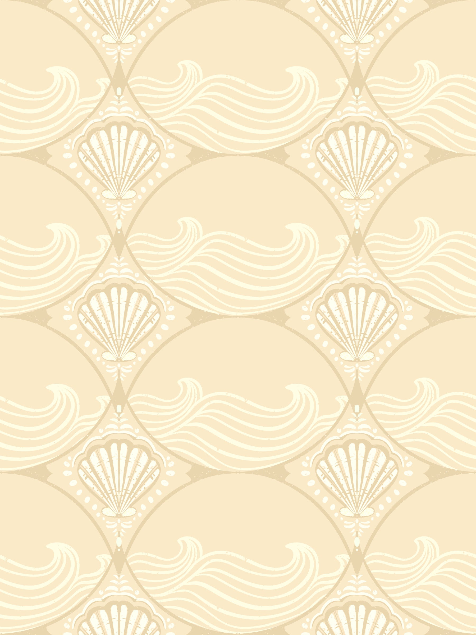 Ogee Shell & Wave Revival Wallpaper⁠
