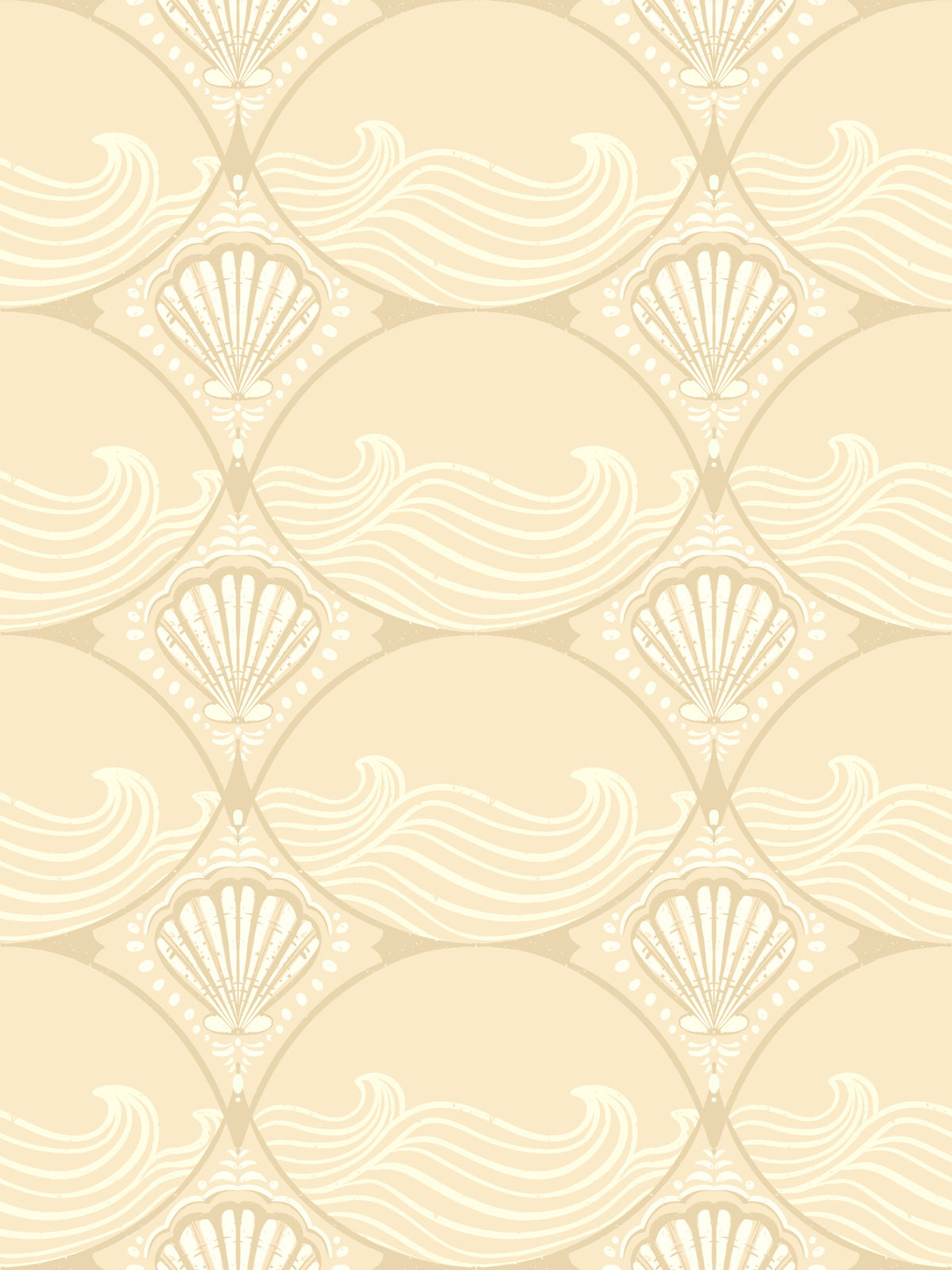 Ogee Shell & Wave Revival Wallpaper⁠ in your room — zoomed