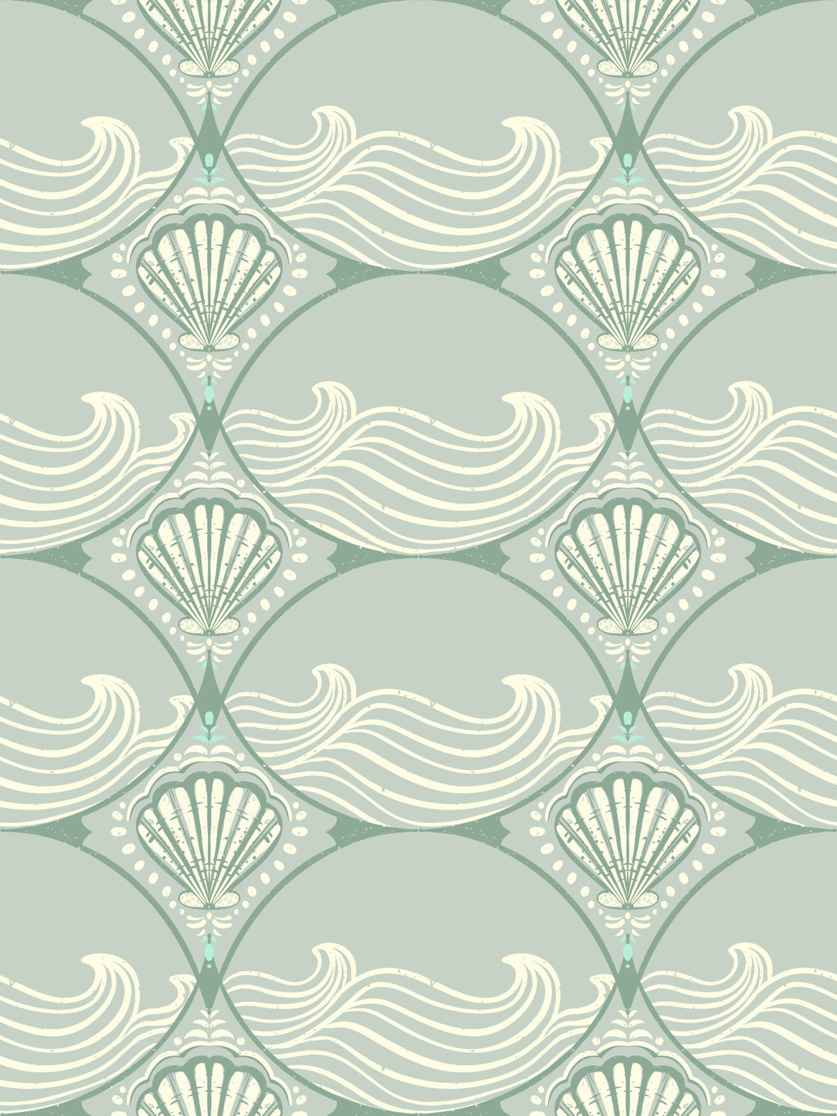 Coastal Deco Serenity Wallpaper⁠