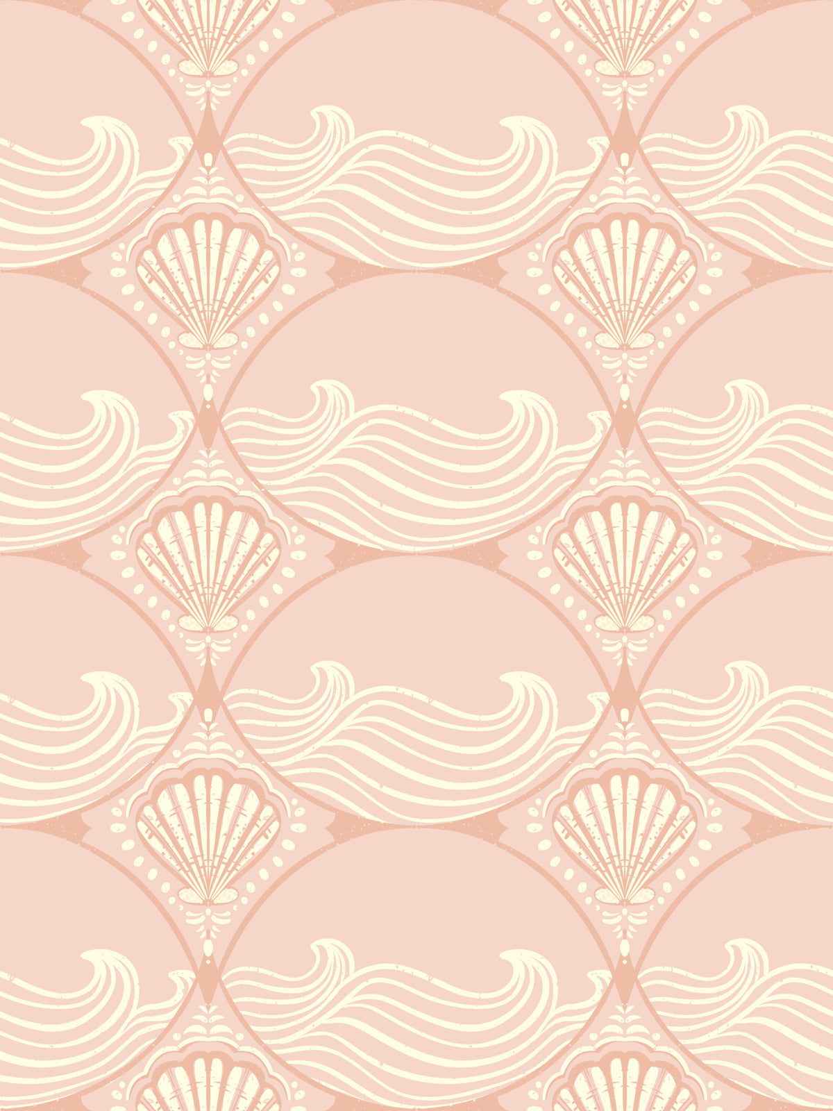 Seashell Serenity Waves Wallpaper⁠ in your room — zoomed