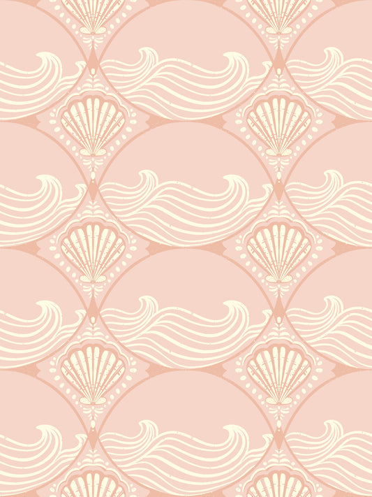 Seashell Serenity Waves Wallpaper⁠