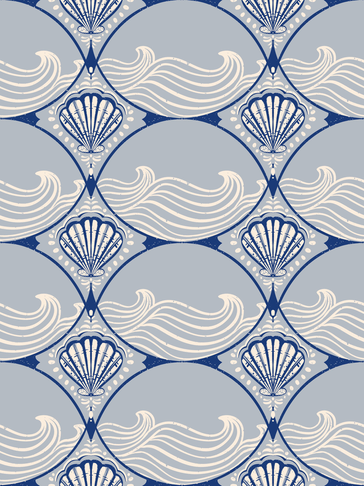 Art Deco Ocean Shells Wallpaper⁠ in your room — zoomed