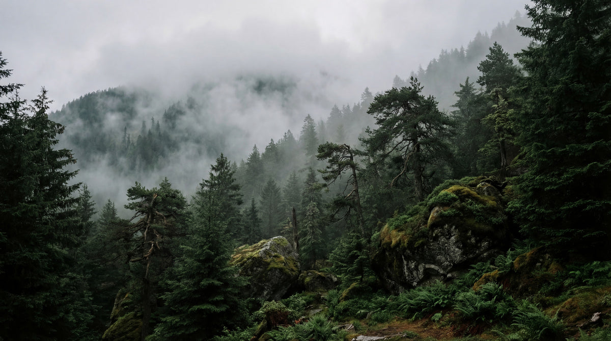Misty Forest  Wall Mural in your room — zoomed
