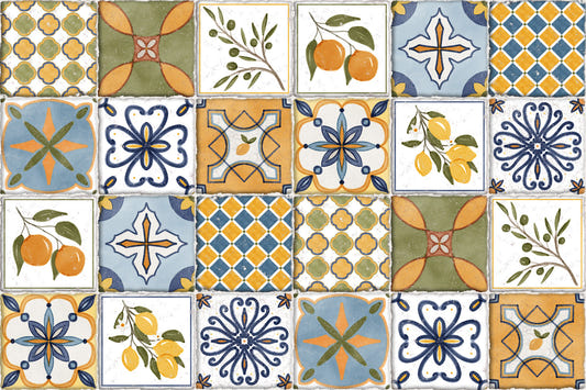 Mediterranean Majolica Tiles Wallpaper⁠