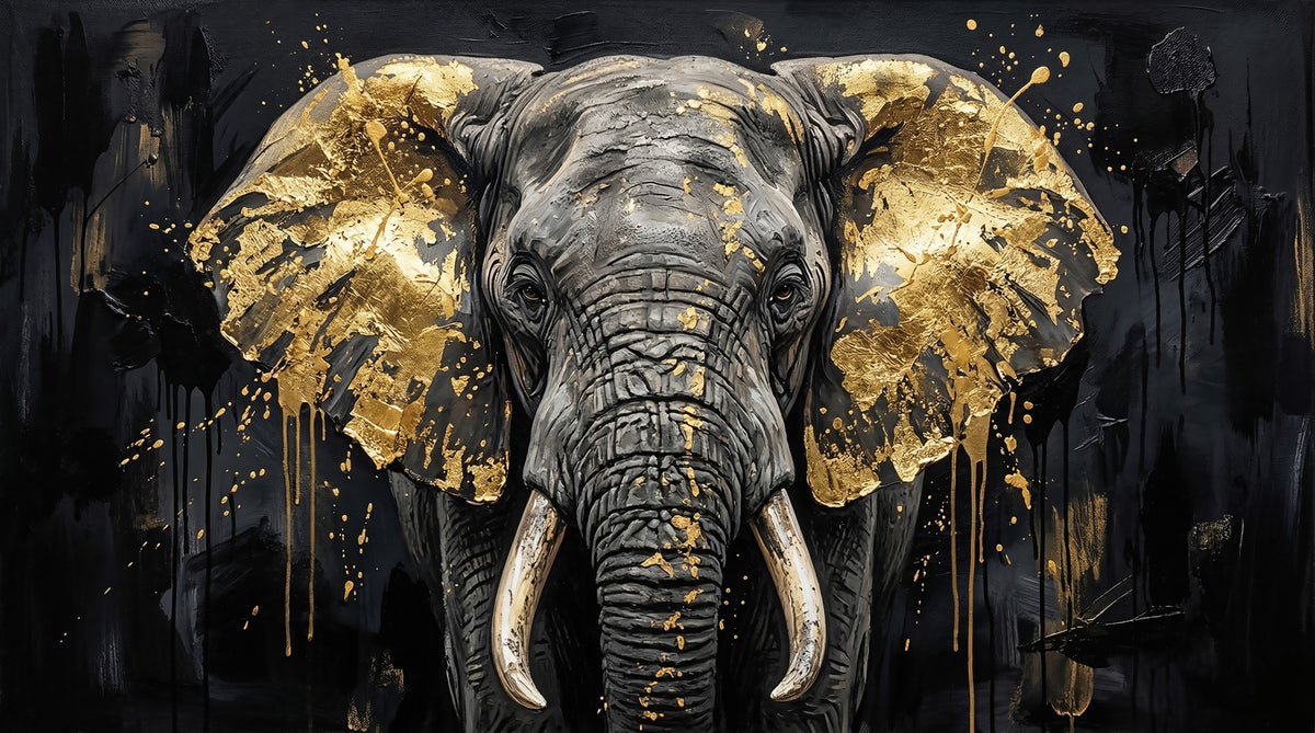 Golden Elephant Grandeur Wall Mural