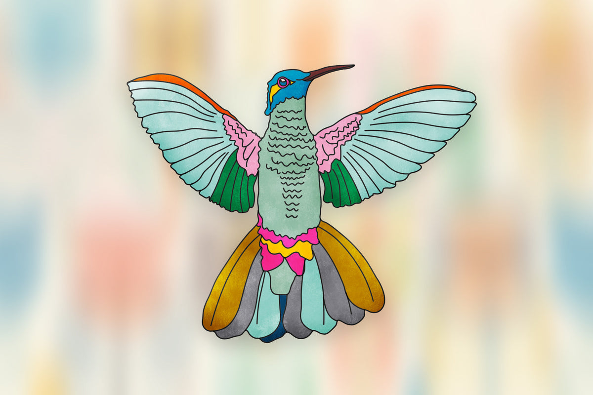Rainbow hummingbird Wall Mural in your room