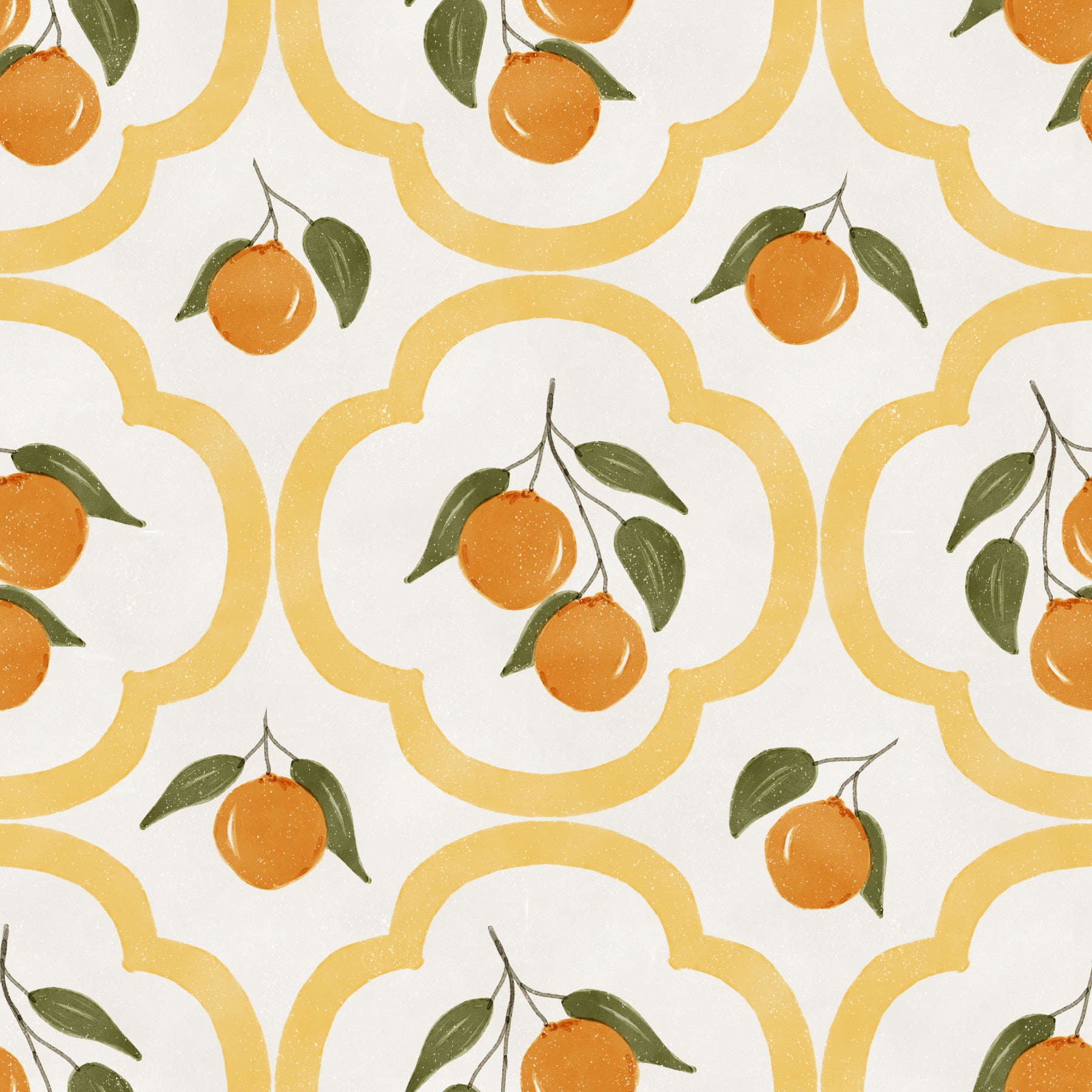 Mediterranean Oranges Decor Wallpaper⁠