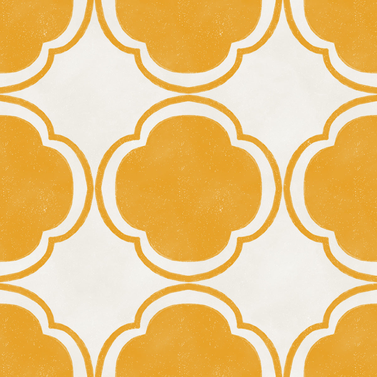 Mediterranean Quatrefoil Decor - Yellow Wallpaper⁠ in your room — zoomed