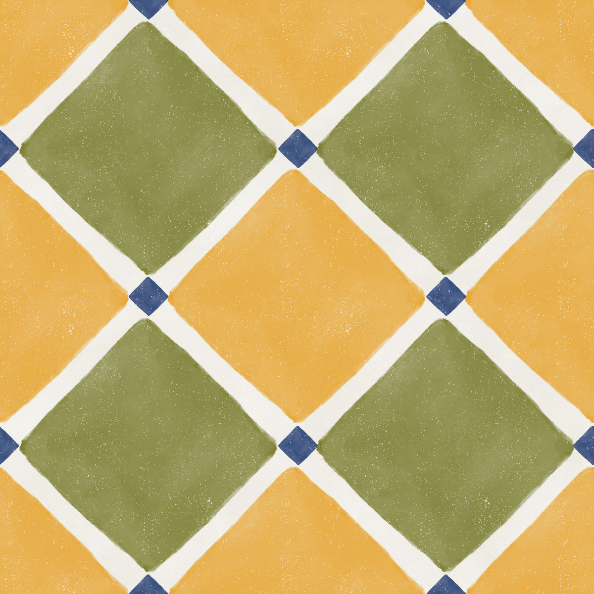 Mediterranean Rustic Checkerboard Aged Decoration - Yellow - Olive Wallpaper⁠ in your room — zoomed
