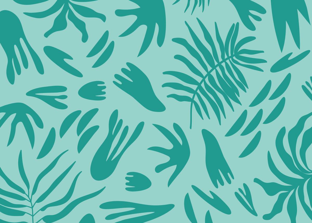 Aqua Botanical Flow Wall Mural in your room