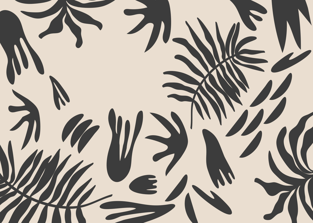 Organic Fern Silhouette Wall Mural