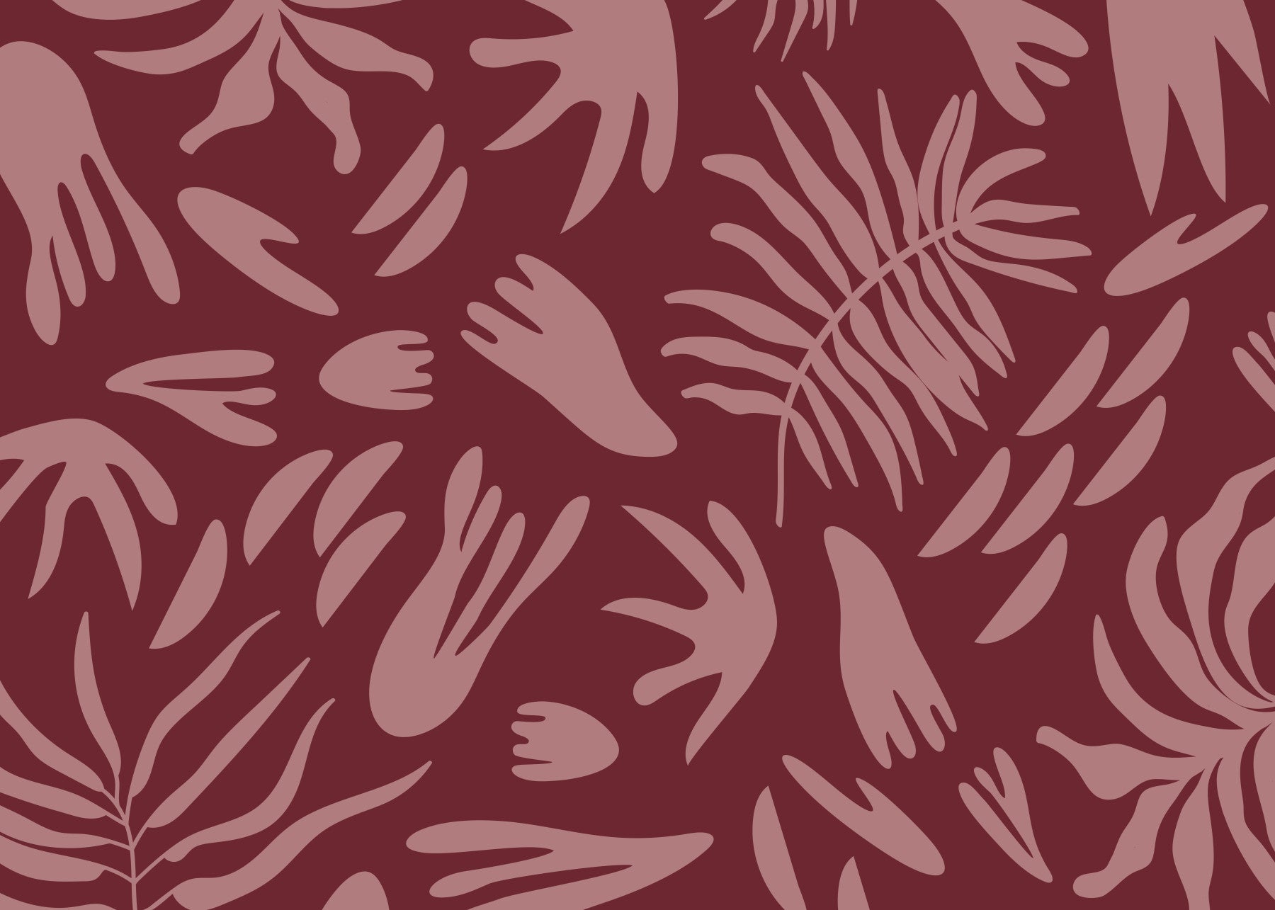 Maroon Bloom Abstract Wall Mural