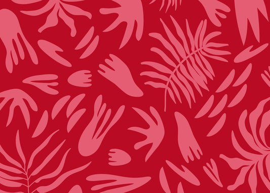 Crimson Botanical Dance Wall Mural