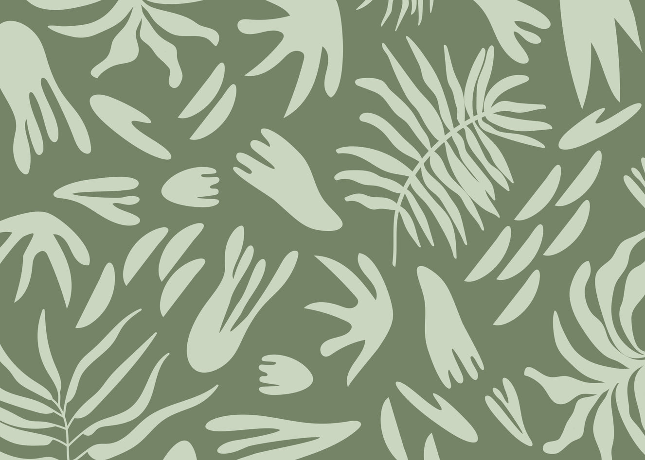 Organic Green Flow Wall Mural