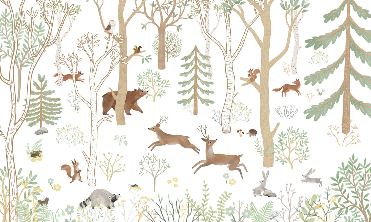 Frisky Forest Green Wall Mural in your room