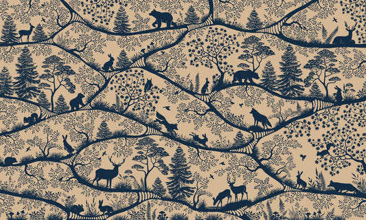 Nordic Nature Beige Blue Wall Mural