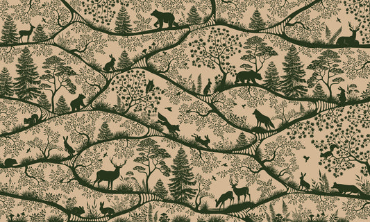 Nordic Nature Beige Green Wall Mural