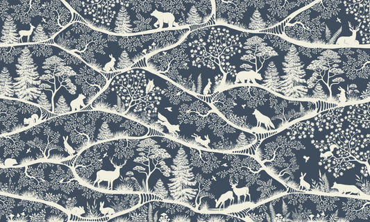 Nordic Nature Blue White Wall Mural