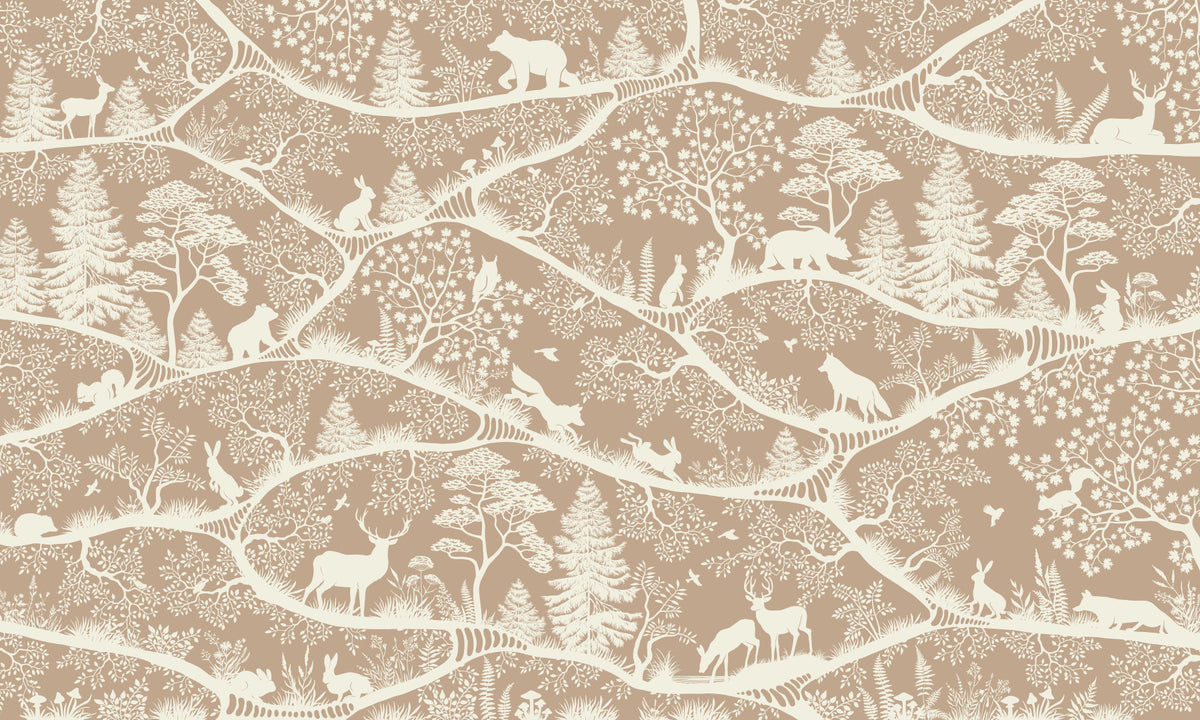 Nordic Nature Brown White Wall Mural in your room