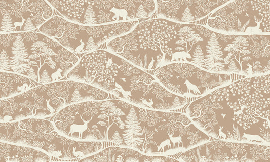 Nordic Nature Brown White Wall Mural