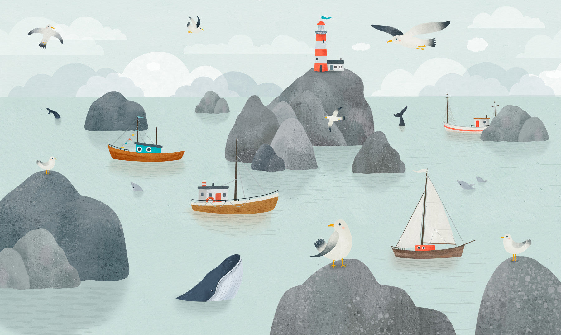 Seaside Stories Wall Mural