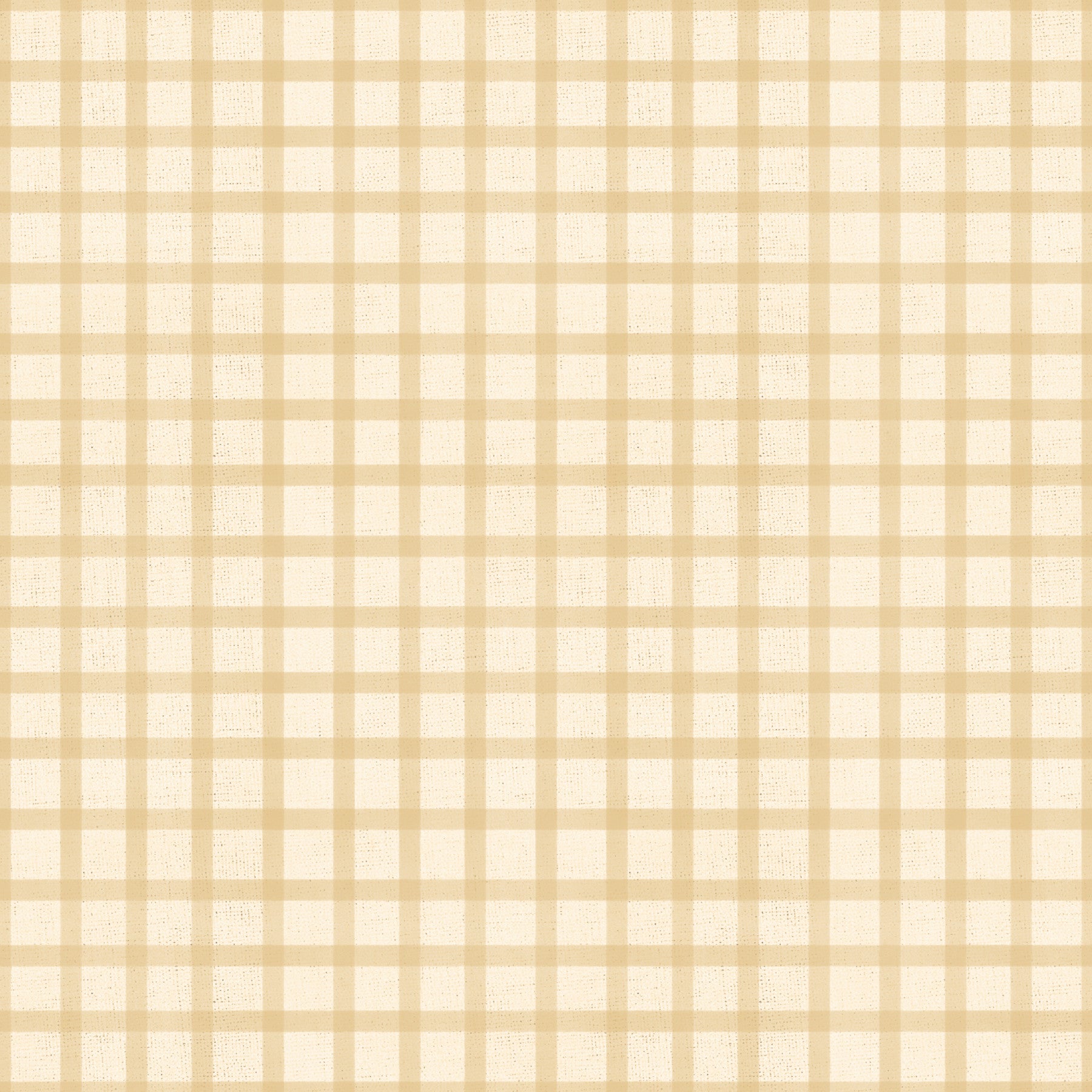 Living room decor with soft gingham canvas wallpaper in beige plaid grid