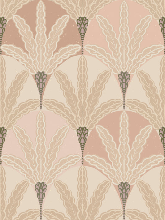 Blush Deco Foliage Wallpaper⁠