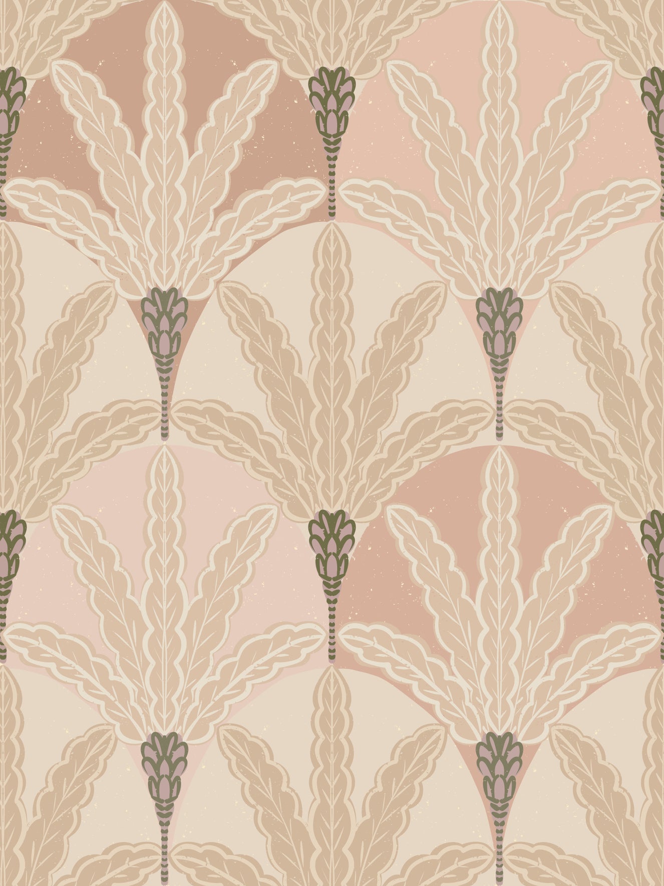 Blush Deco Foliage Wallpaper⁠
