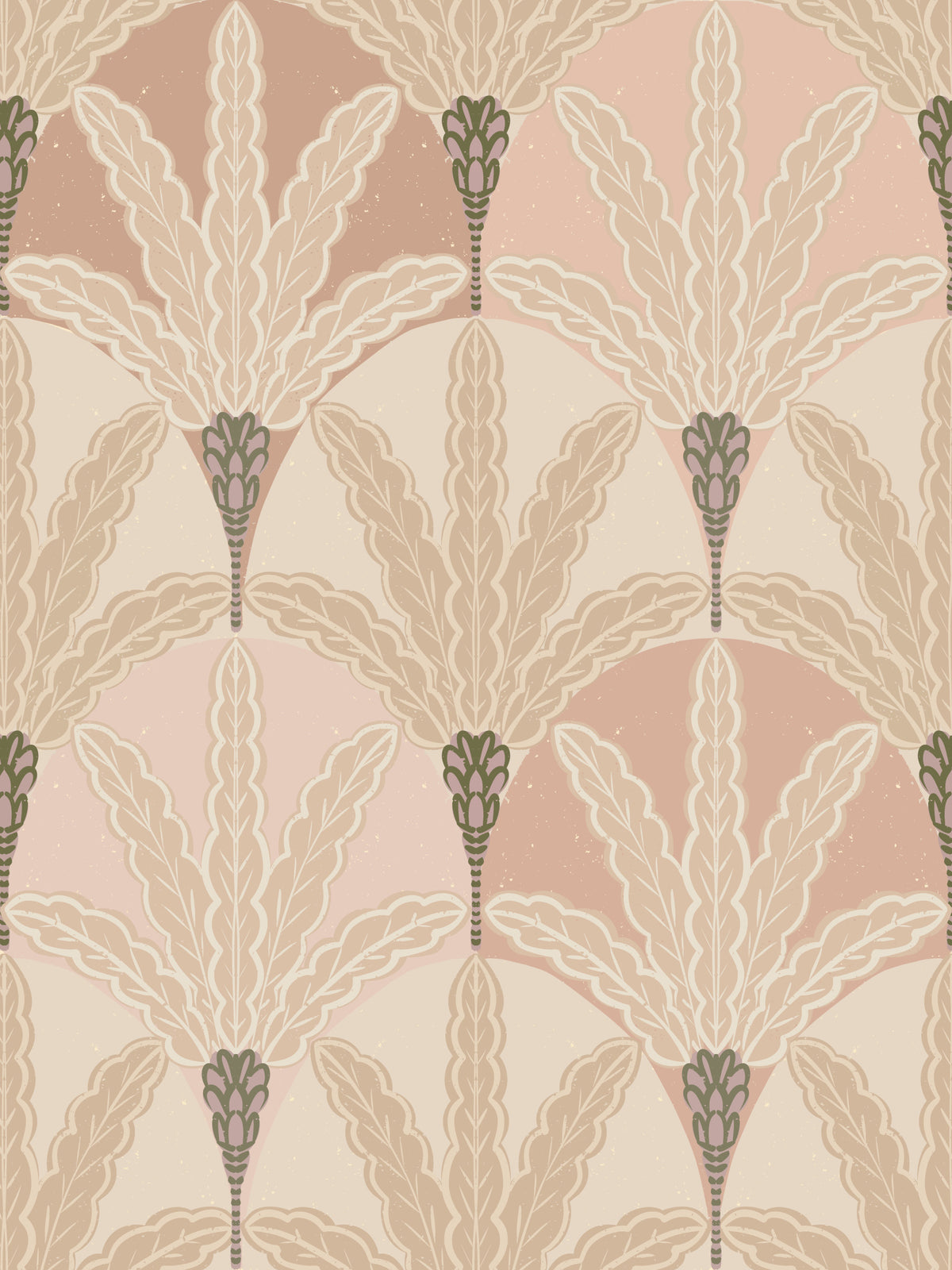 Blush Deco Foliage Wallpaper⁠ in your room