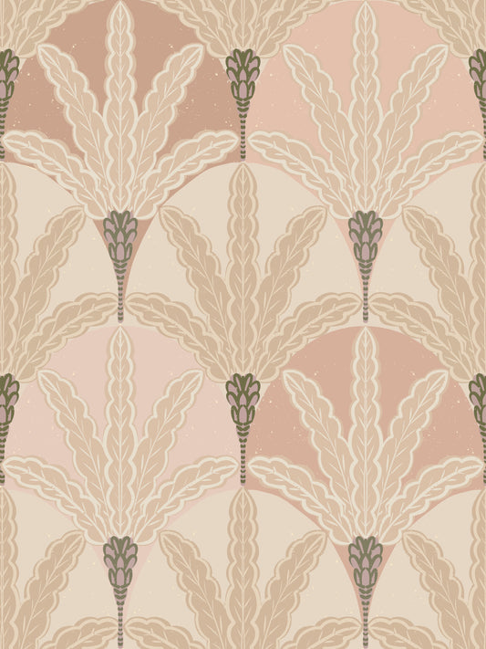 Blush Deco Foliage Wallpaper⁠