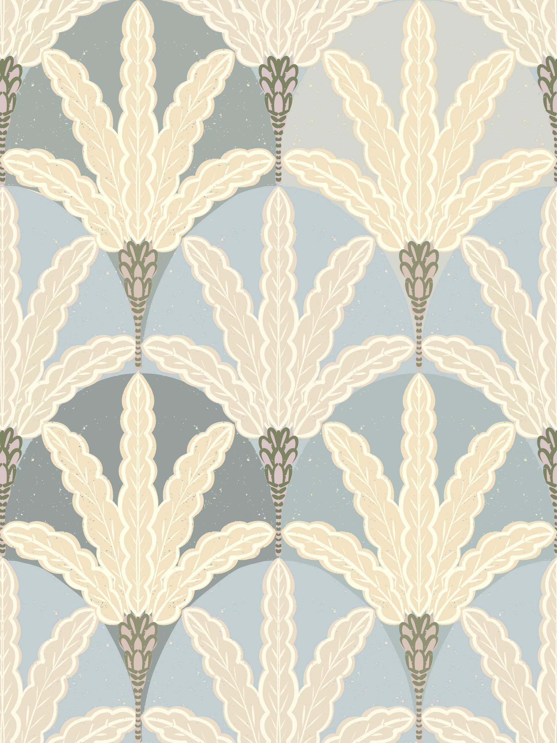 Serene Deco Foliage Wallpaper⁠