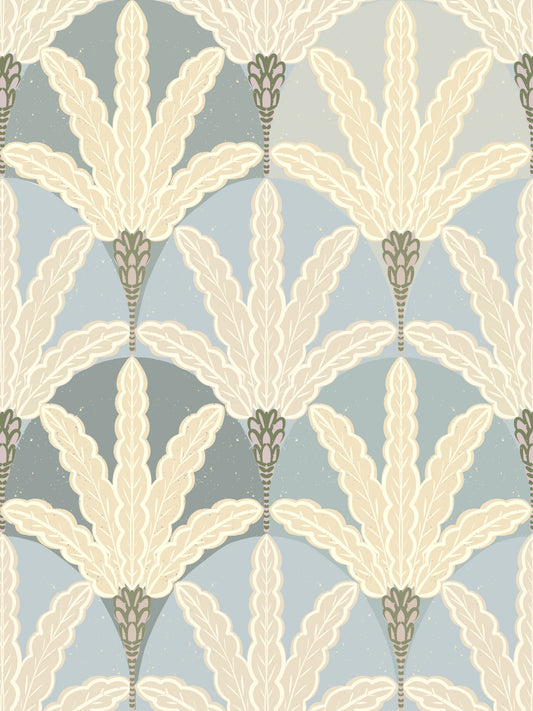 Serene Deco Foliage Wallpaper⁠