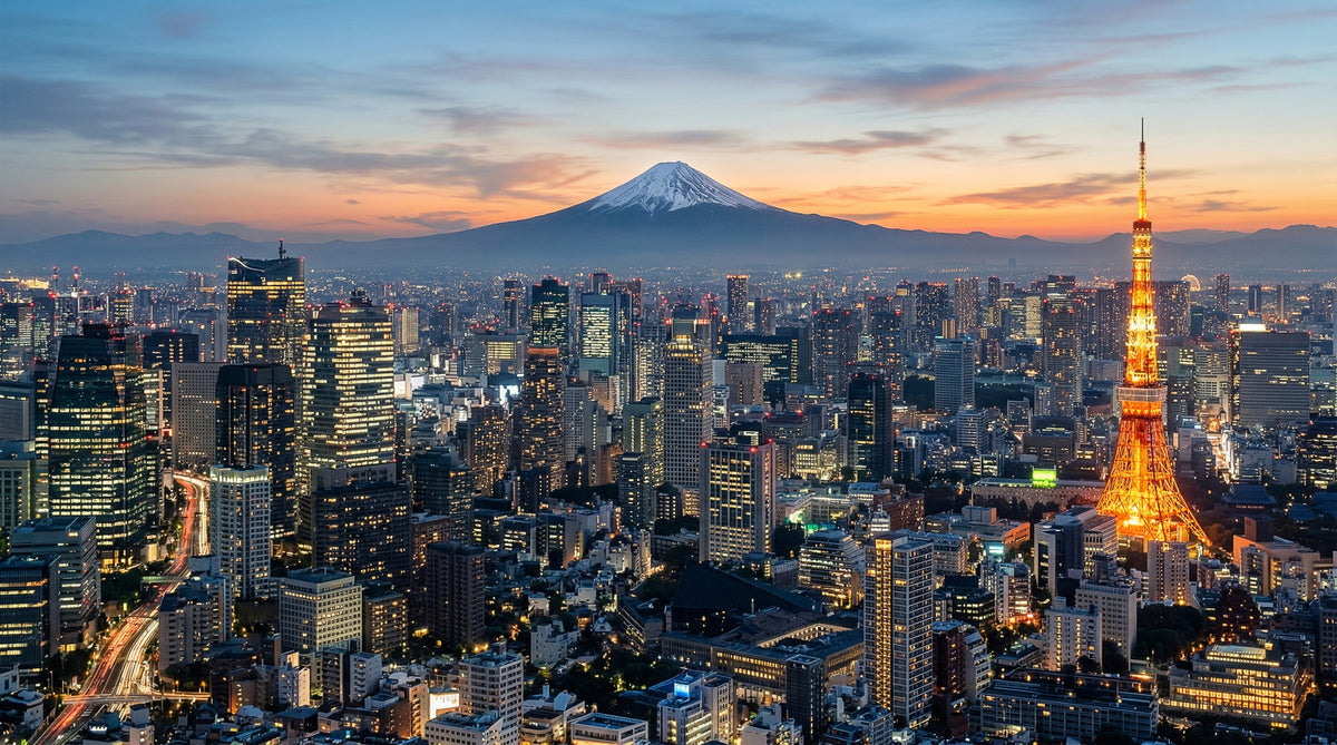 Tokyo & Fuji: Metropolitan Sunset Grandeur Wall Mural in your room