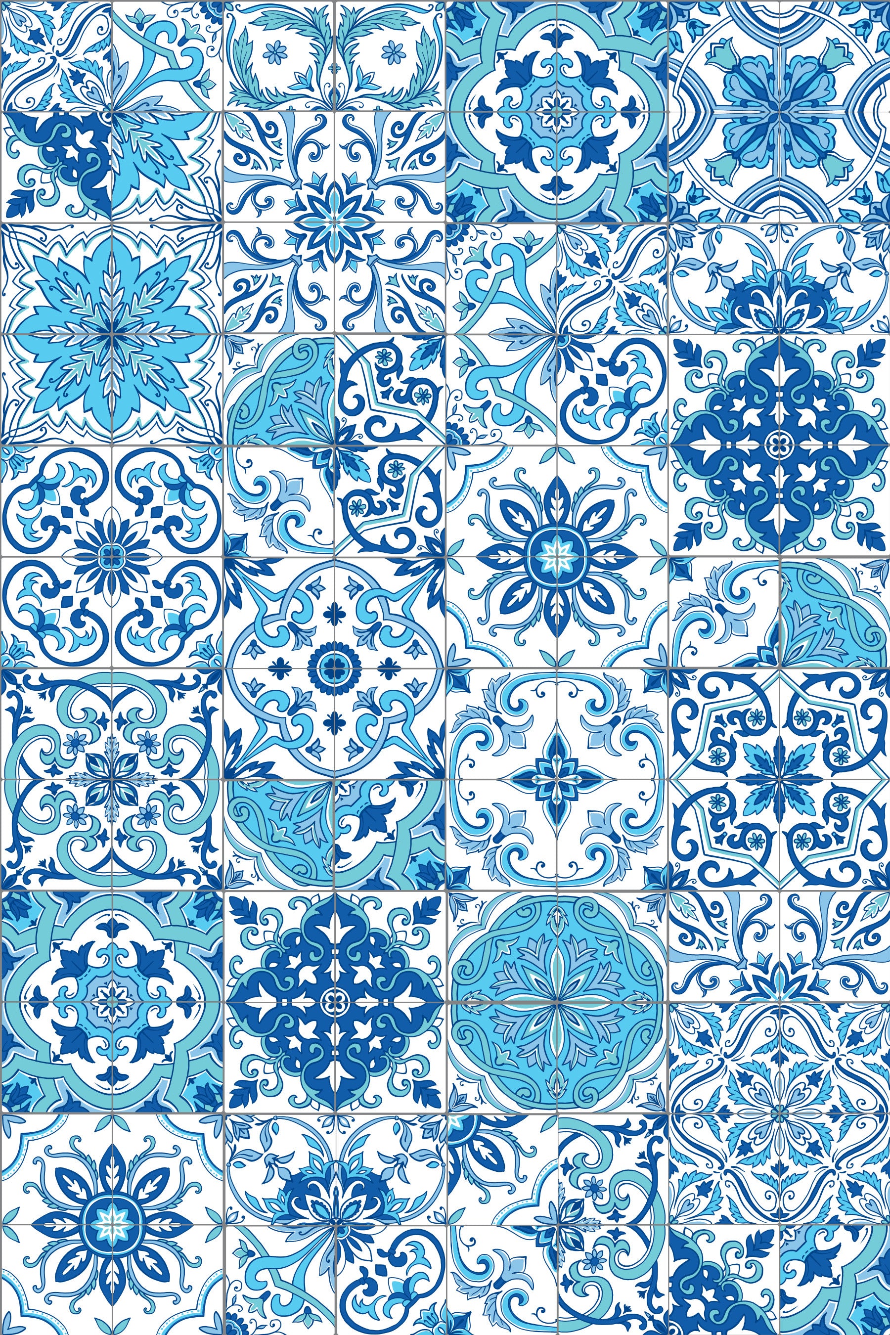 Mediterranean hues/ Azulejo tiles 2 Wallpaper⁠