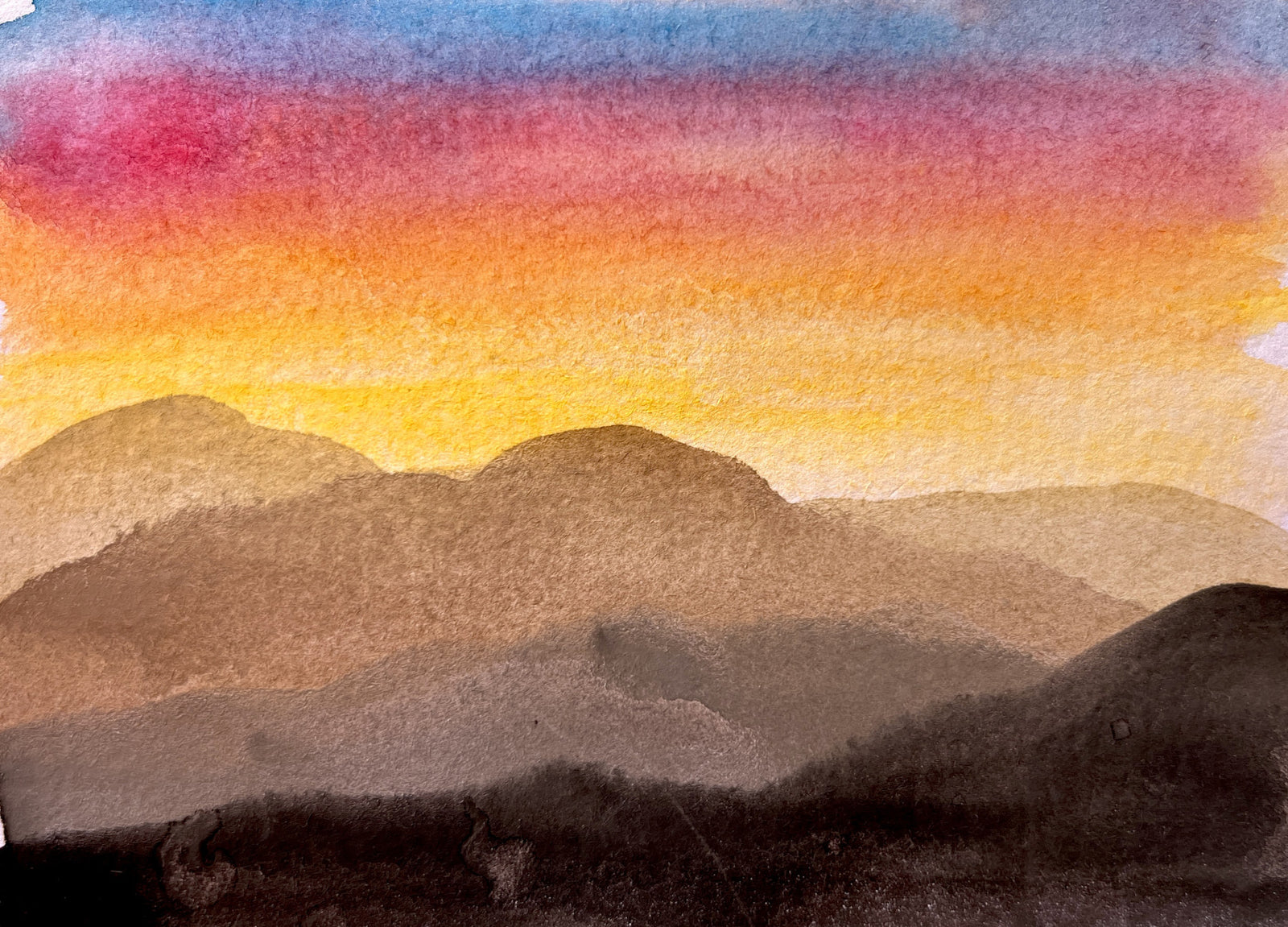 Watercolor Sunset Wall Mural