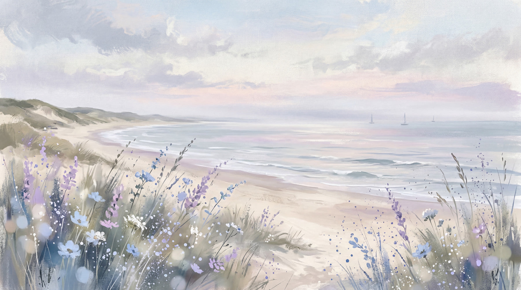 Seaside Serenity & Dune Blooms Wall Mural
