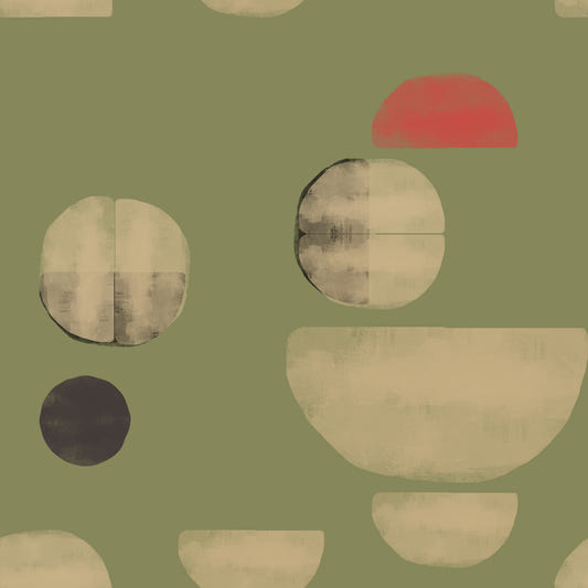Abstract Earth Tone Shapes Wallpaper