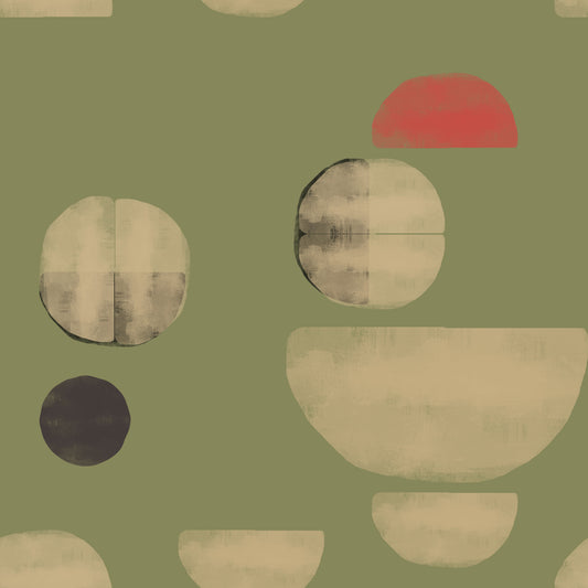Abstract Earth Tone Shapes Wallpaper