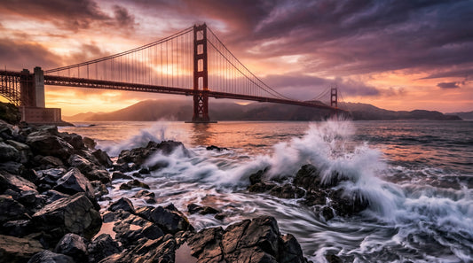 Golden Gate Sunset Serenade Wall Mural