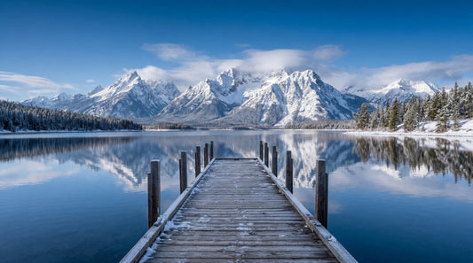 Winter Peaks Reflection Wall Mural