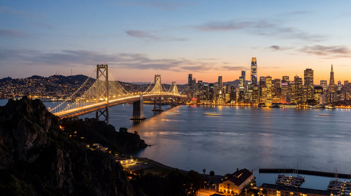 Bay Bridge Evening Majesty Wall Mural
