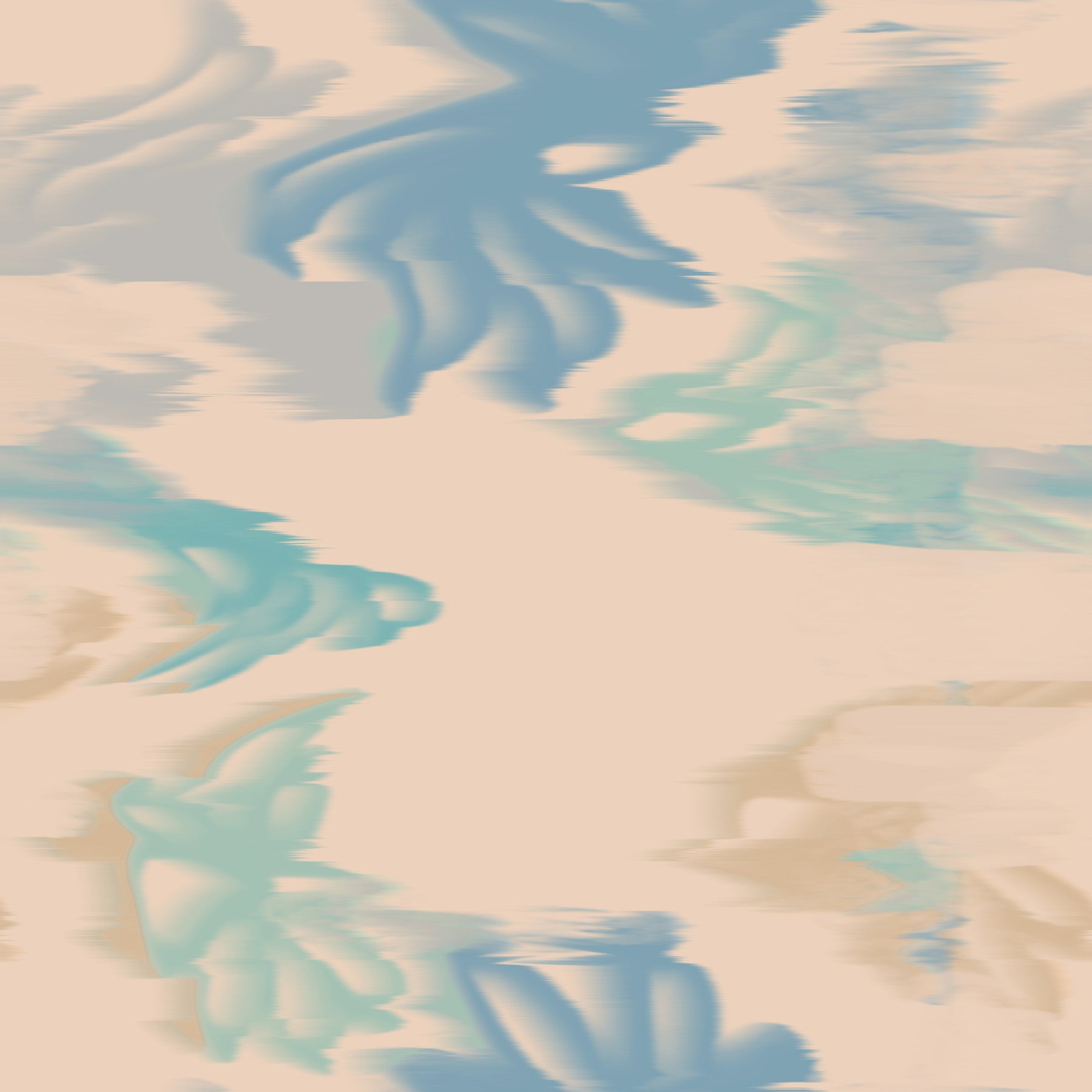 Living room styled with Aqua Drift Abstract wallpaper in soft blue flow pattern