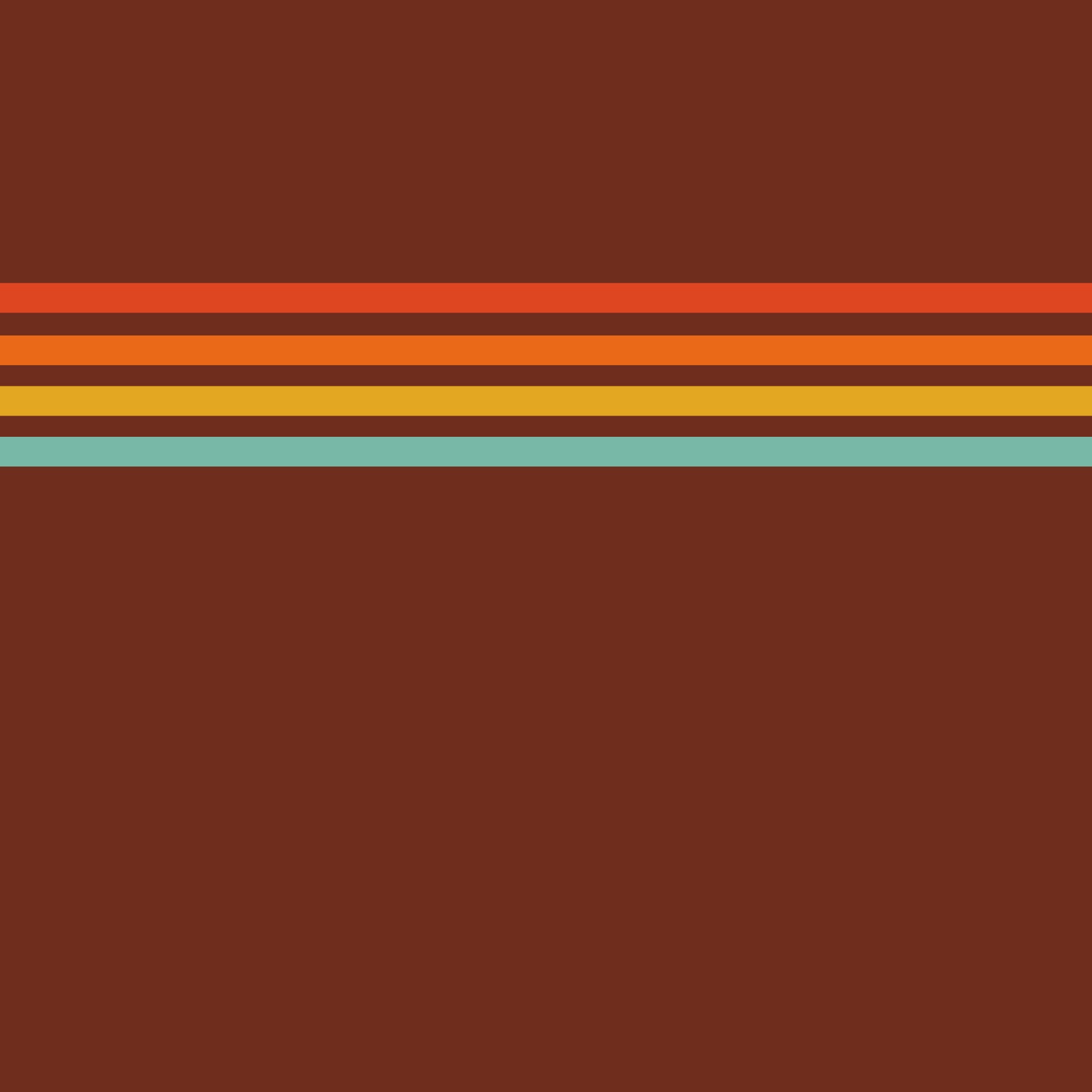 Living room styled with Retro Stripe Horizon wall mural brown stripe design