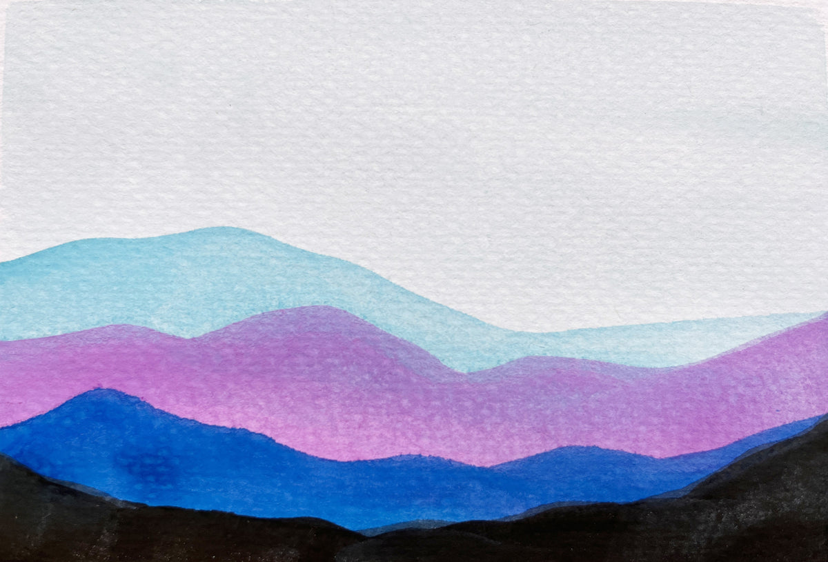 Colorflow Mountain Dream Wall Mural in your room — zoomed