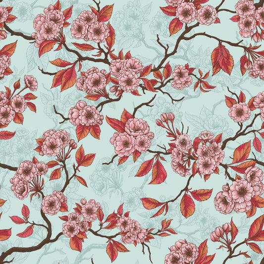 Cherry blossom on sea glass Wallpaper⁠