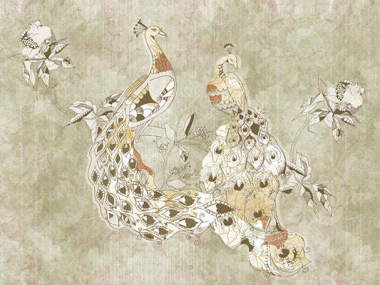 Ornate Vintage Bird Wall Mural Wall Mural