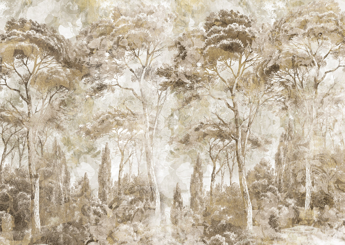Antique Woodland Landscape Wall Mural in your room