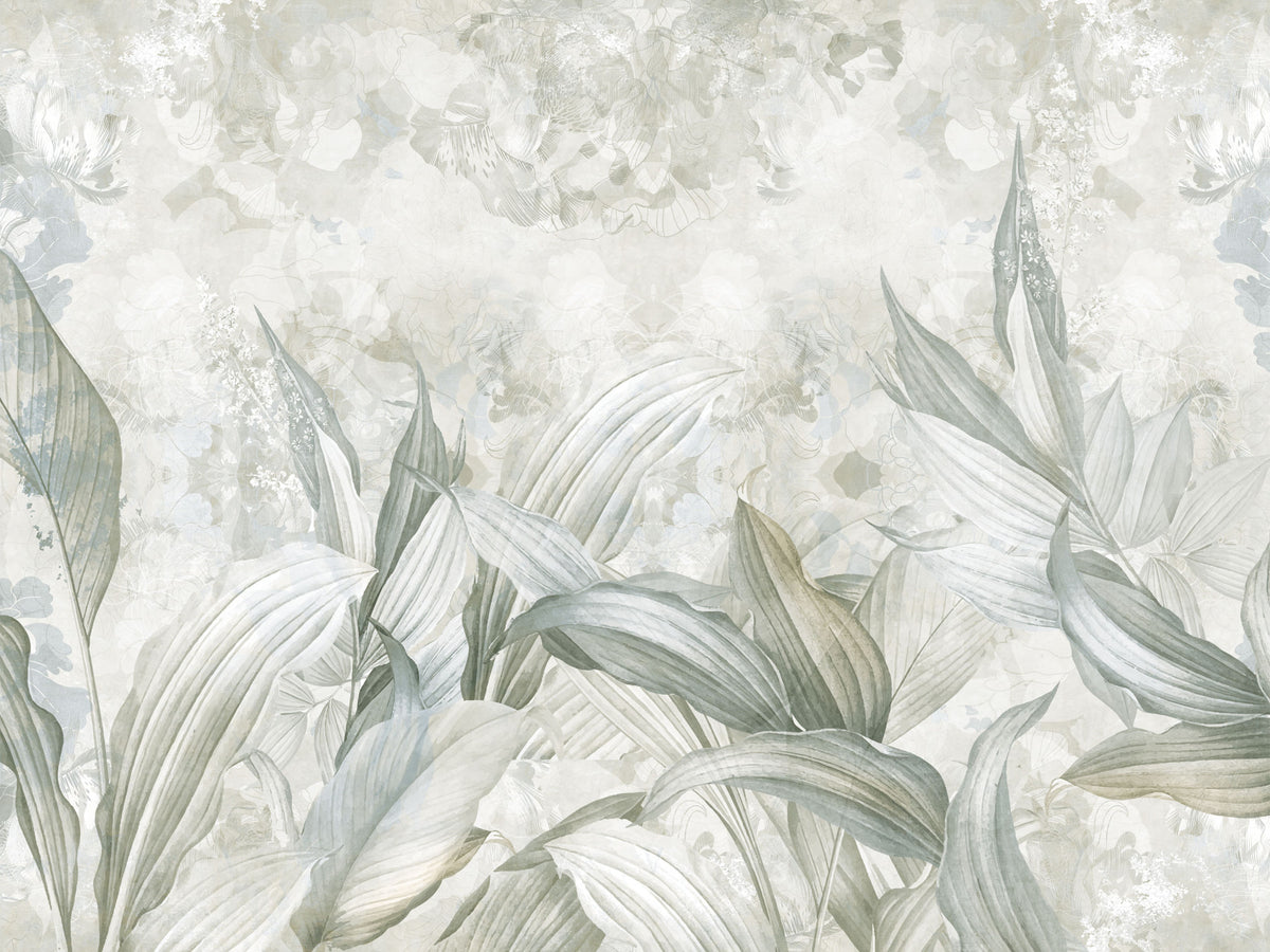 Soft Neutral Botanical  Wall Mural in your room